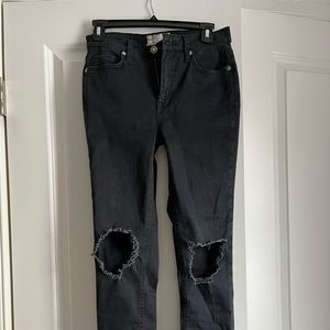 Free People size 27 ripped black jeans